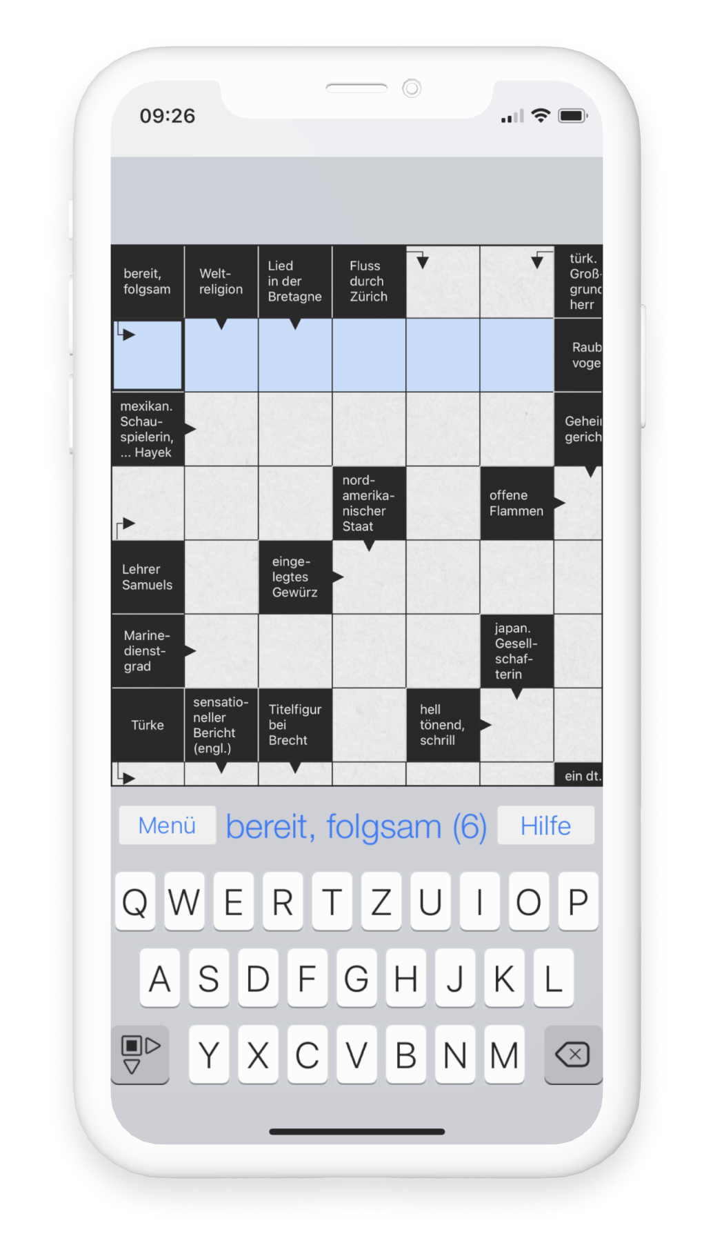 Handy-App Kreuzworträtsel Free zur Verbesserung der Allgemeinbildung auf das Smartphone herunterladen