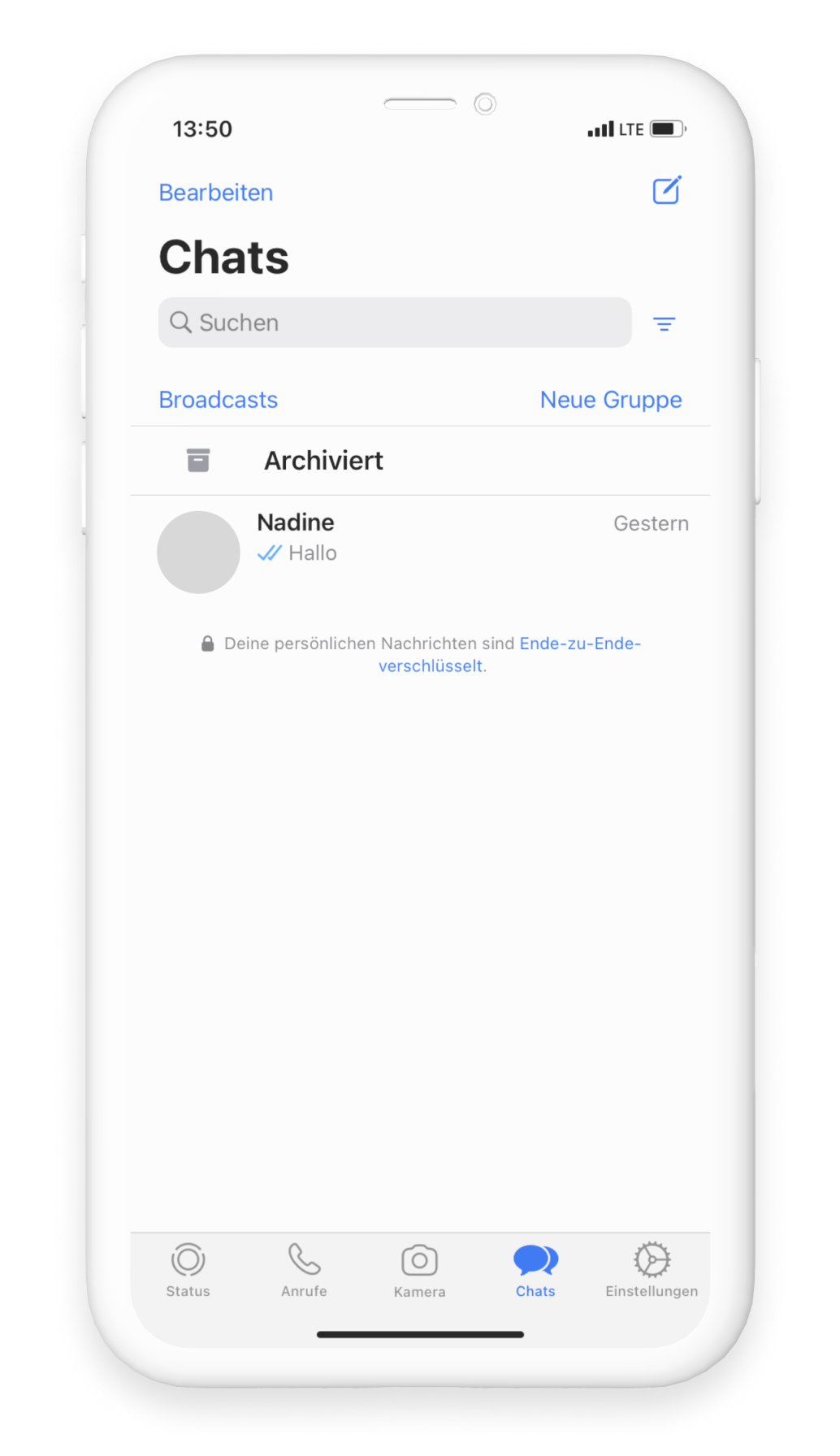 Archivieren von WhatsApp Chats und Gruppenchats in der App