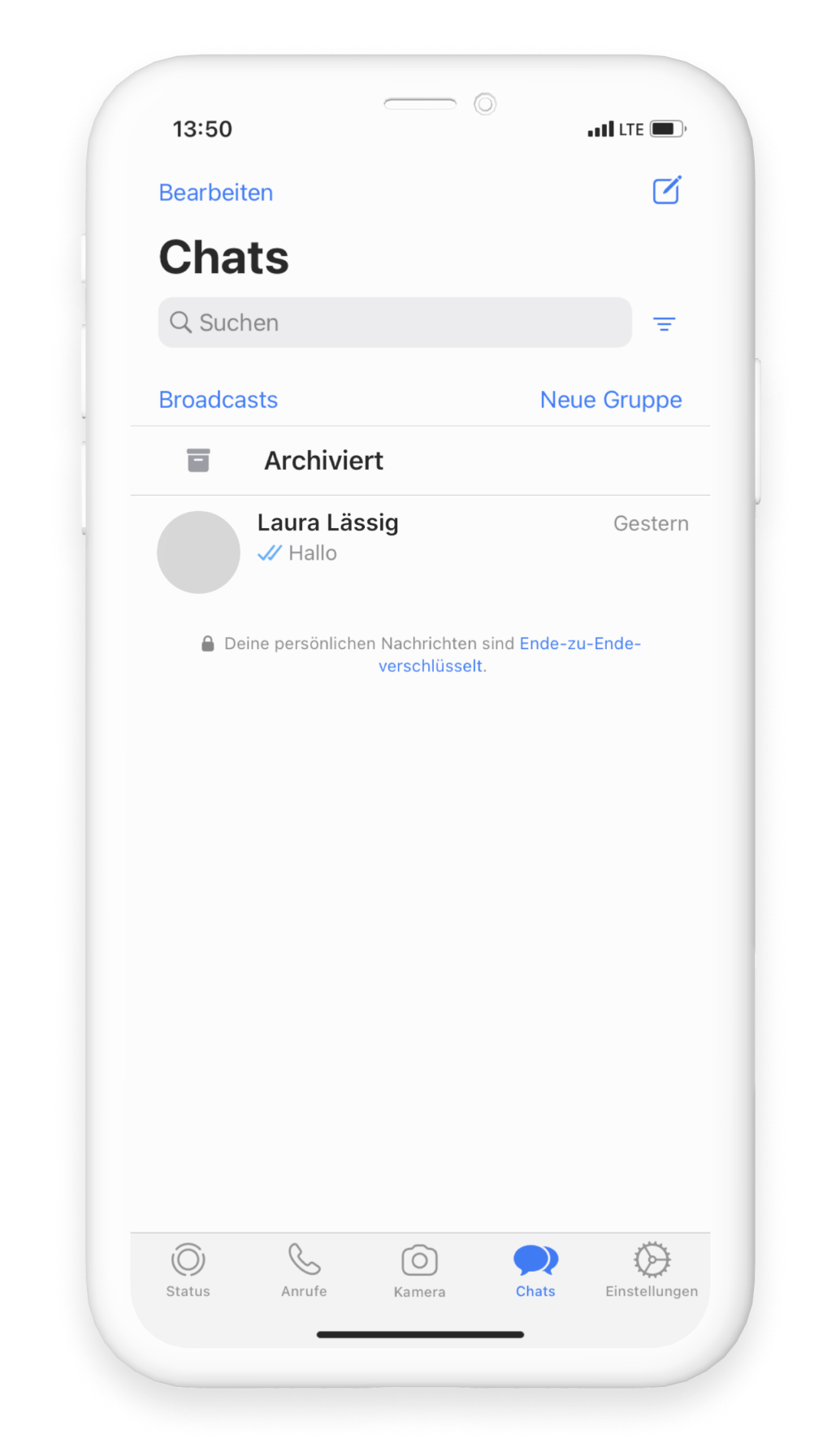 Archivierte Chats können in WhatsApp über das Öffnen der Chat-Übersicht wiederhergestellt werden