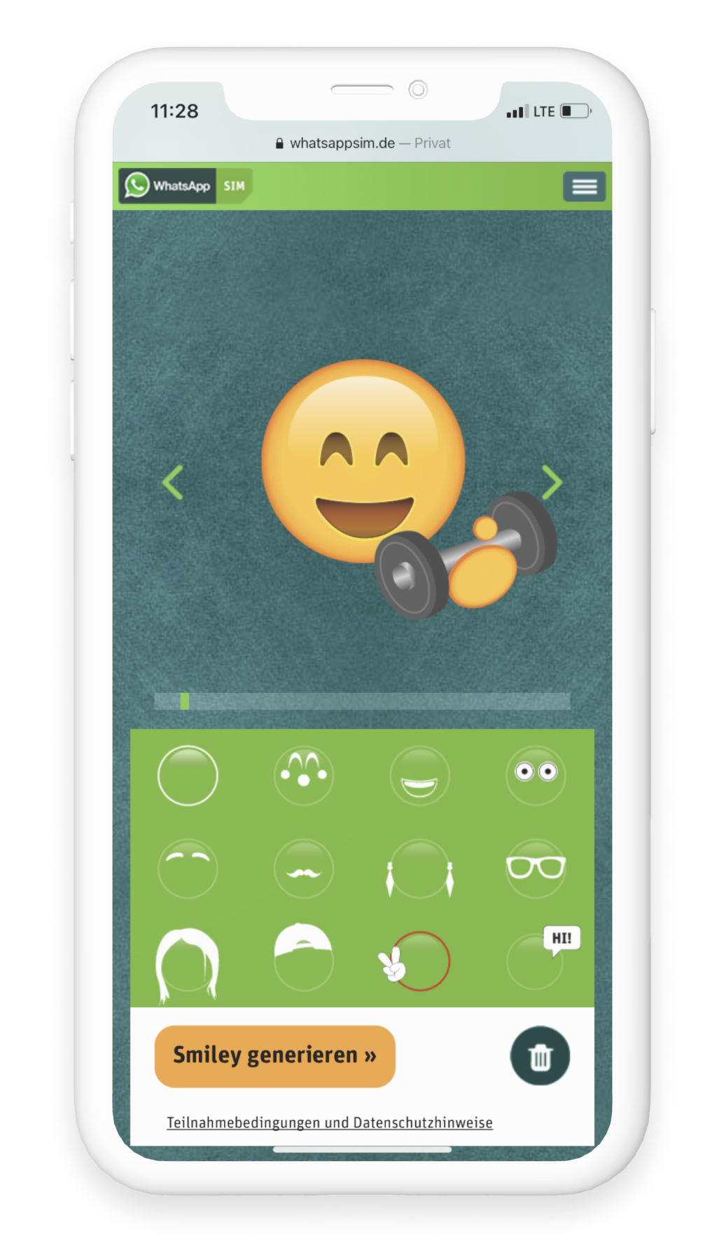 Anwendungs-Anleitung und Beispiel des WhatsApp SIM Smiley-Creator, um eigene Emojis zu erstellen