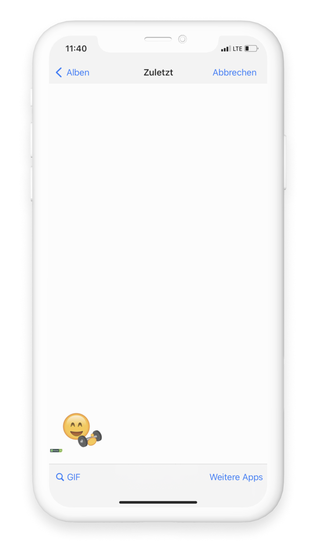 Eigene Emojis nach der Erstellung durch den WhatsApp SIM Smiley-Creator in der Galerie auswählen