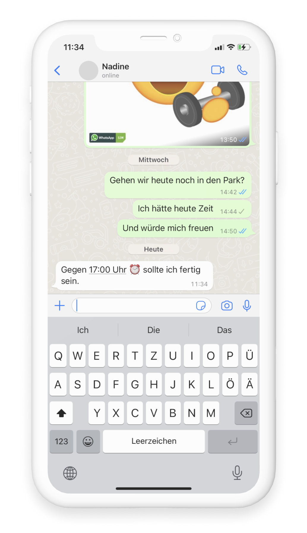 In WhatsApp Chats können selbstgemalte Bilder verschickt werden