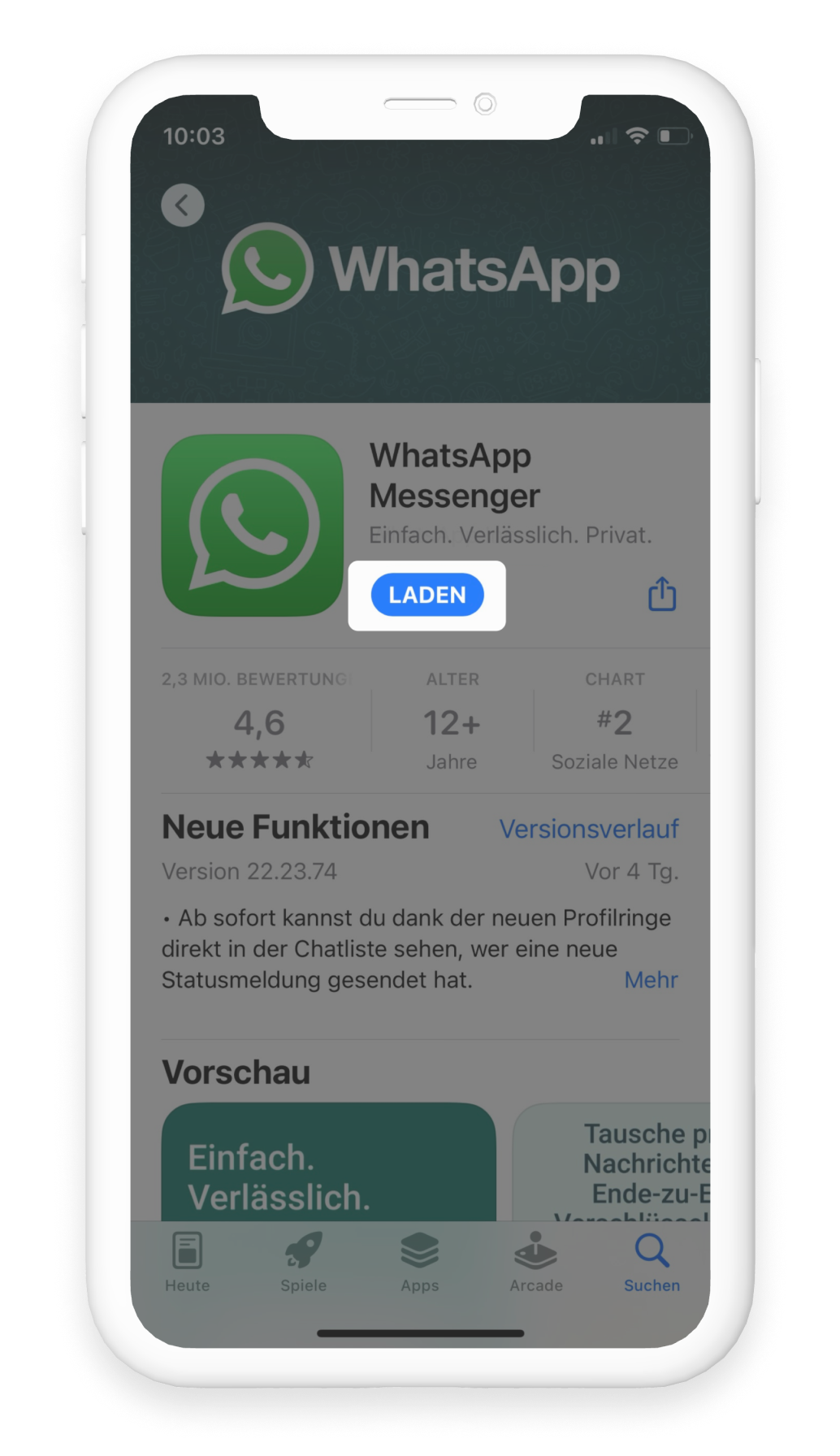 WhatsApp im App Store downloaden