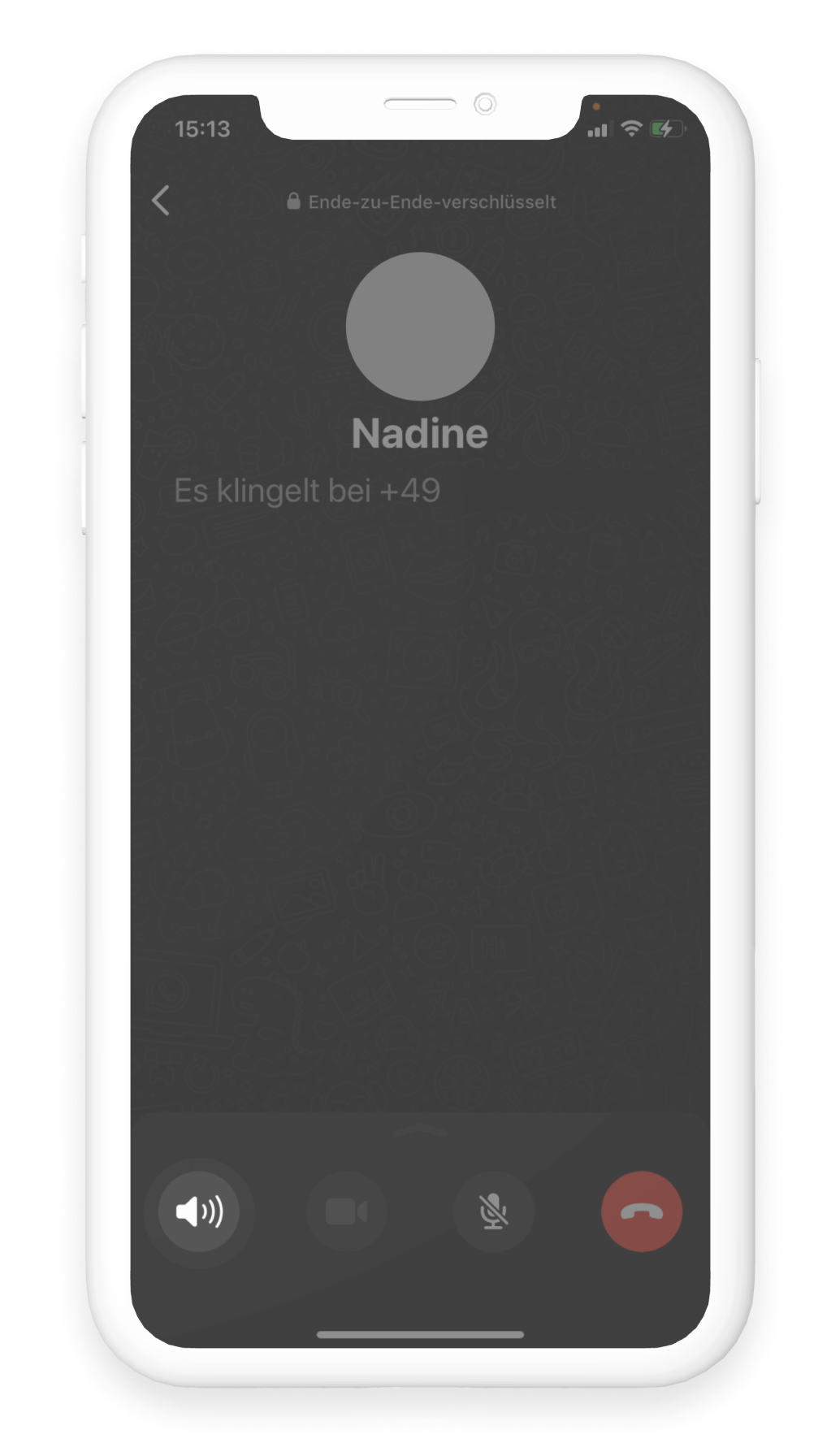 Bei dem Telefonieren über WhatsApp kann über das Lautsprecher-Symbol der Anruf laut gestellt werden